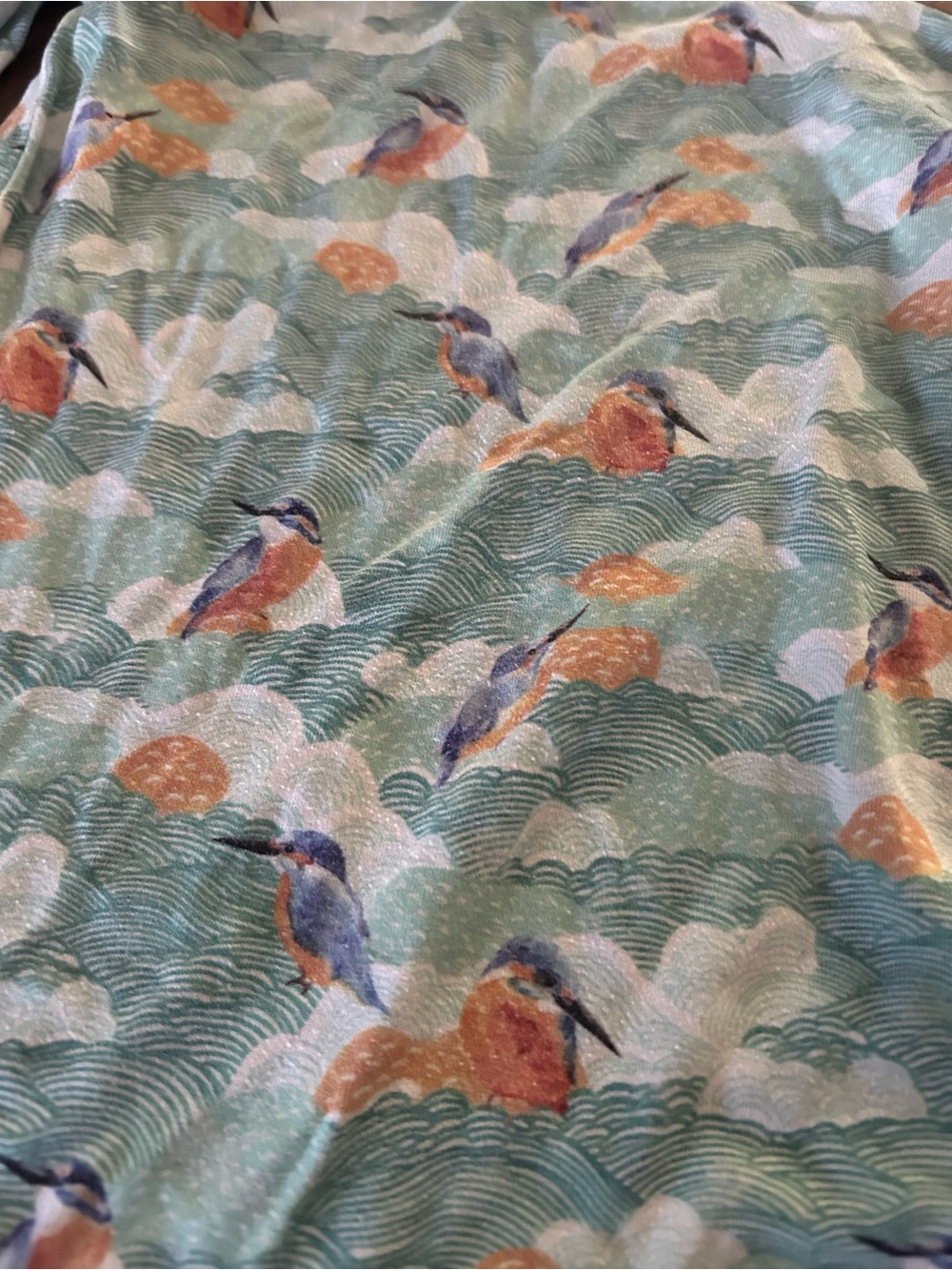 Kids Light Teal Bird Print Pajama Set - Picture 4 of 4